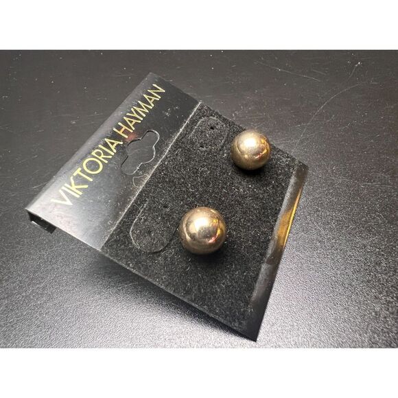 Viktoria Hayman Gold Ball Earrings - Picture 4 of 4